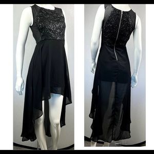 Gorgeous Sequin Crochet Perfectly Sexy High Low Flowy Date Night Cocktail Dress